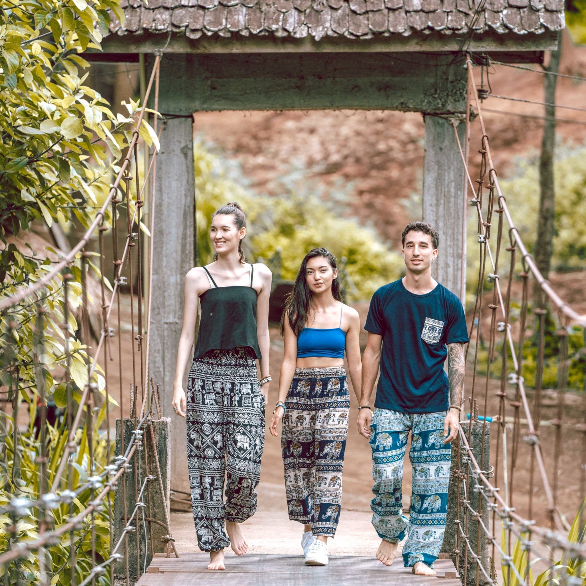 AGRA PANTS - Elastic Waist Elepanta Elastic Waist Pants - Buy Today Elephant Pants Jewelry And Bohemian Clothes Handmade In Thailand Help To Save The Elephants FairTrade And Vegan