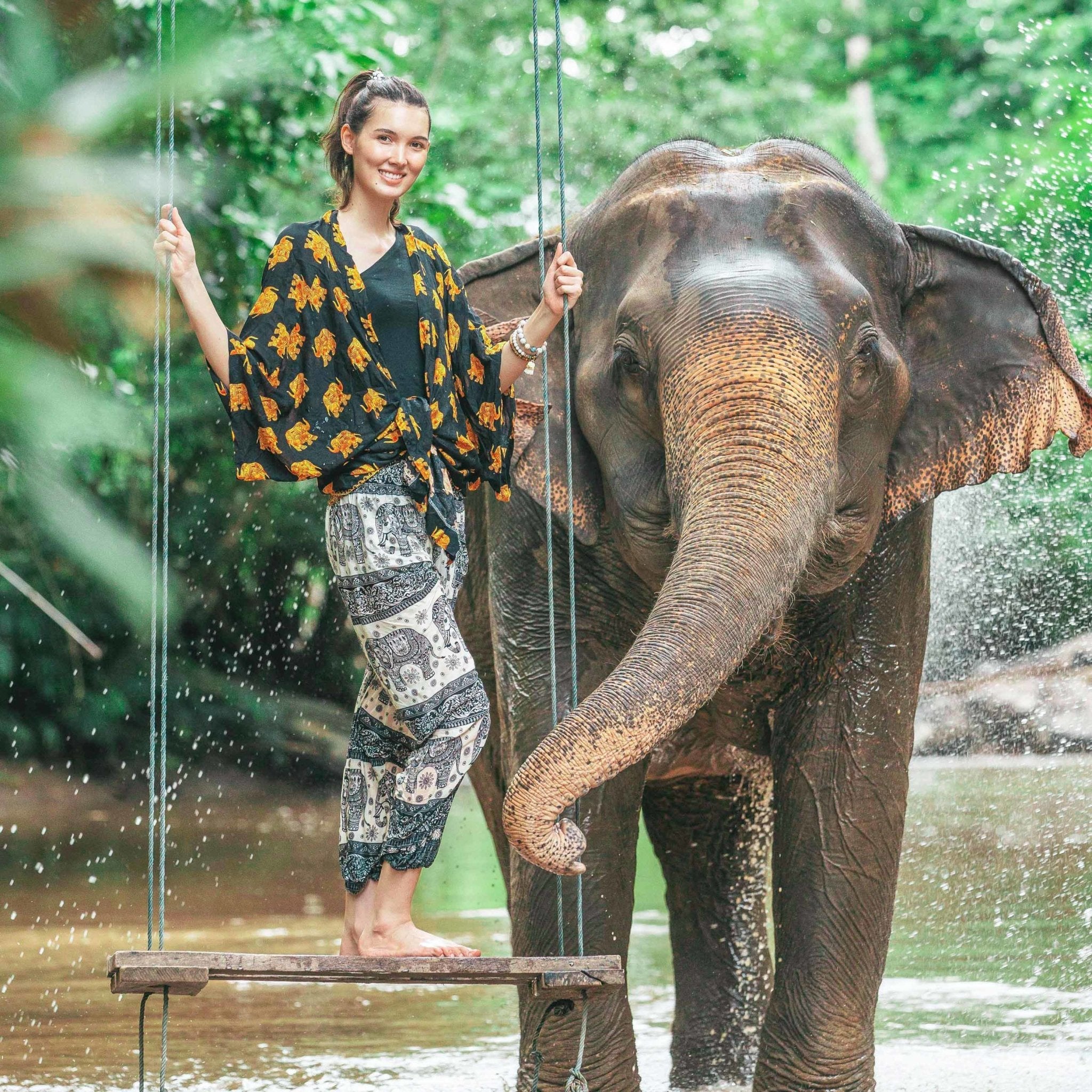 BALI PANTS - Elastic Waist Elepanta Elastic Waist Pants - Buy Today Elephant Pants Jewelry And Bohemian Clothes Handmade In Thailand Help To Save The Elephants FairTrade And Vegan