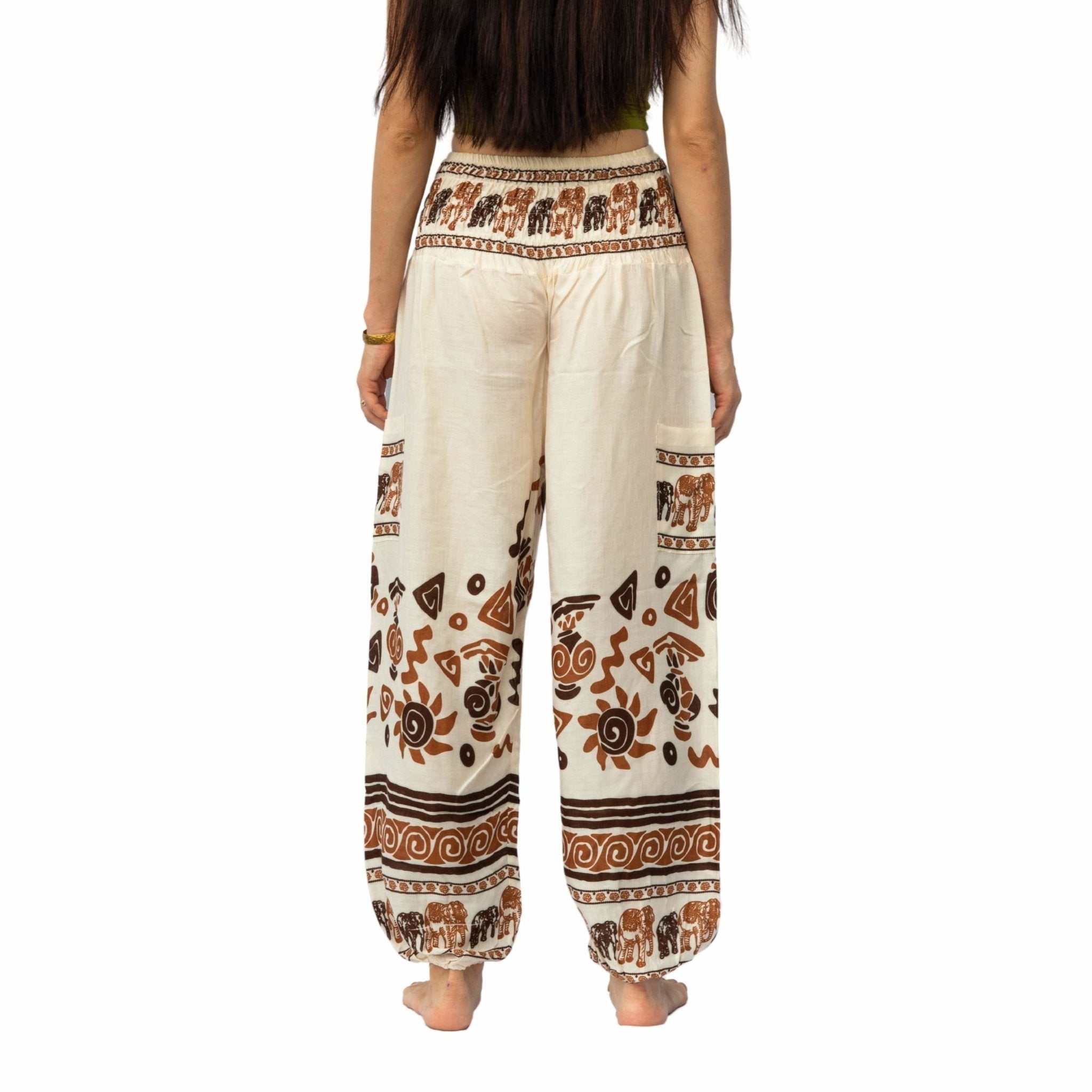 BURMA PANTS - Elastic Waist Elepanta Elastic Waist Pants - Buy Today Elephant Pants Jewelry And Bohemian Clothes Handmade In Thailand Help To Save The Elephants FairTrade And Vegan