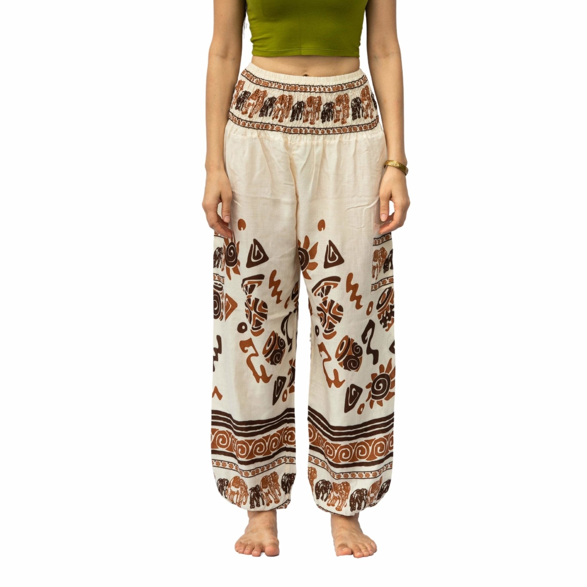 BURMA PANTS - Elastic Waist Elepanta Elastic Waist Pants - Buy Today Elephant Pants Jewelry And Bohemian Clothes Handmade In Thailand Help To Save The Elephants FairTrade And Vegan