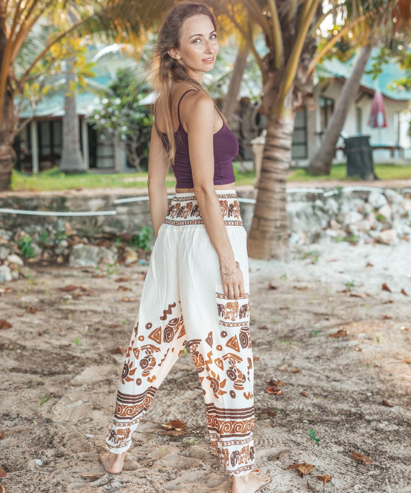 BURMA PANTS - Elastic Waist Elepanta Elastic Waist Pants - Buy Today Elephant Pants Jewelry And Bohemian Clothes Handmade In Thailand Help To Save The Elephants FairTrade And Vegan