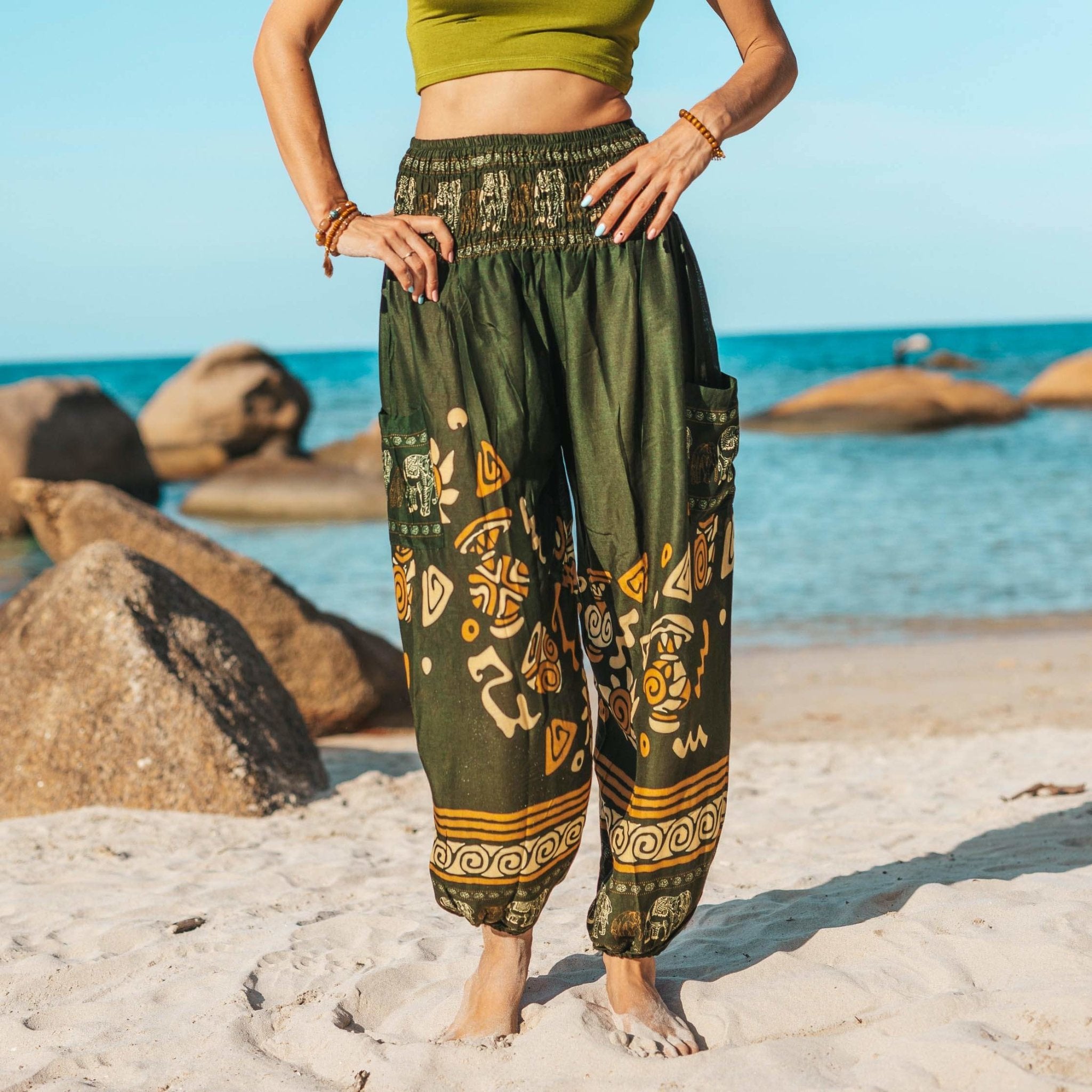 BURMA PANTS - Elastic Waist Elepanta Elastic Waist Pants - Buy Today Elephant Pants Jewelry And Bohemian Clothes Handmade In Thailand Help To Save The Elephants FairTrade And Vegan
