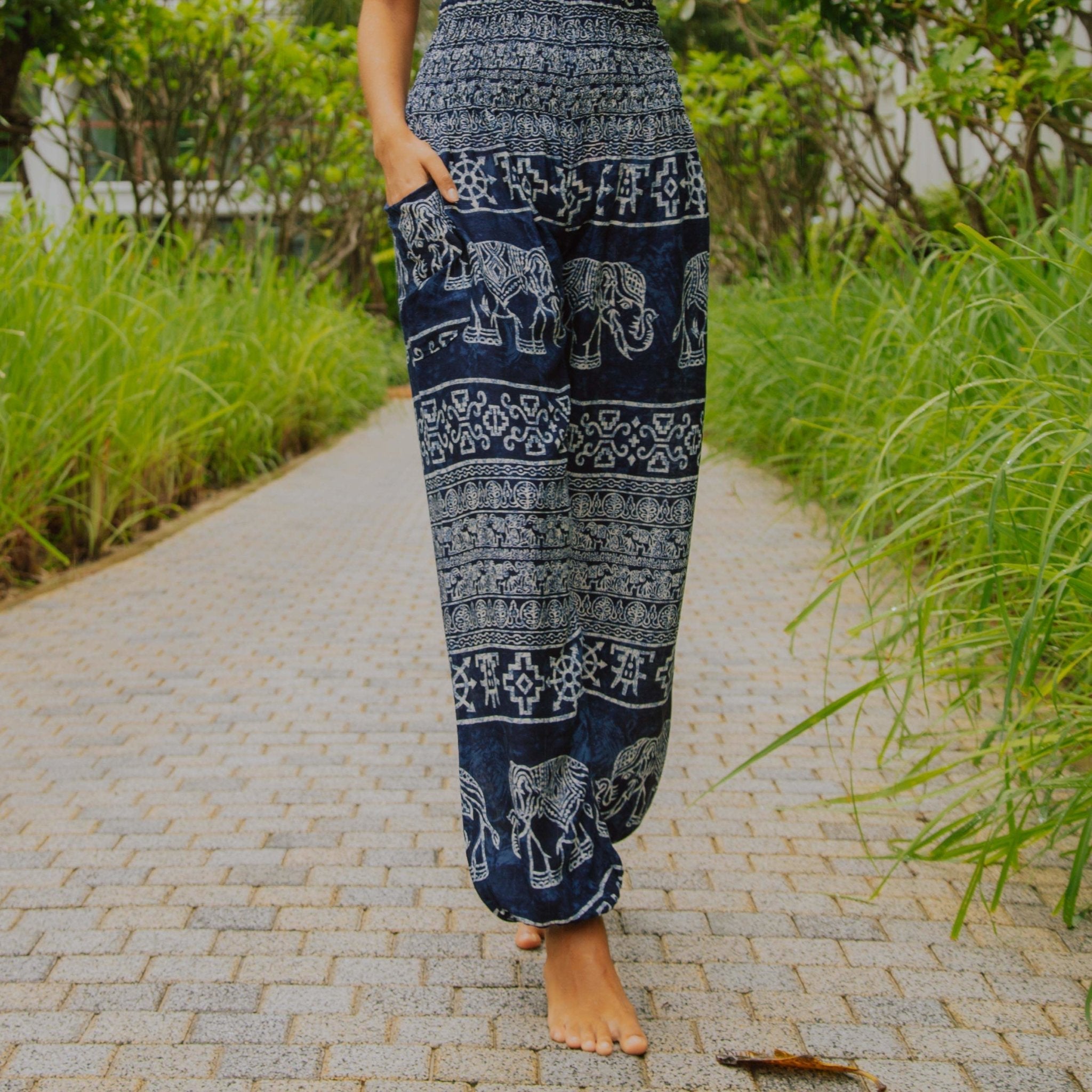 COLOMBO PANTS - Elastic Waist Elepanta Elastic Waist Pants - Buy Today Elephant Pants Jewelry And Bohemian Clothes Handmade In Thailand Help To Save The Elephants FairTrade And Vegan