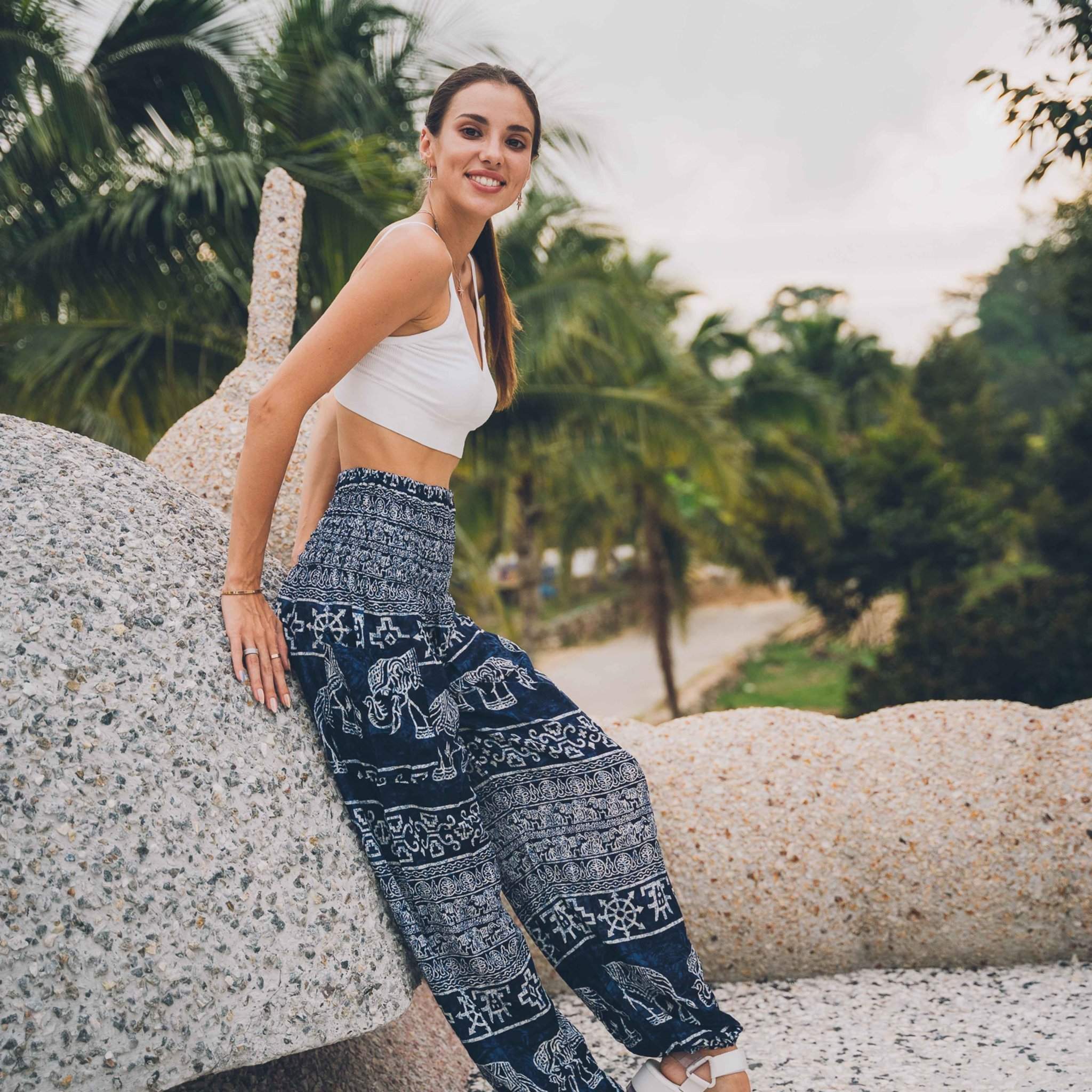 COLOMBO PANTS - Elastic Waist Elepanta Elastic Waist Pants - Buy Today Elephant Pants Jewelry And Bohemian Clothes Handmade In Thailand Help To Save The Elephants FairTrade And Vegan