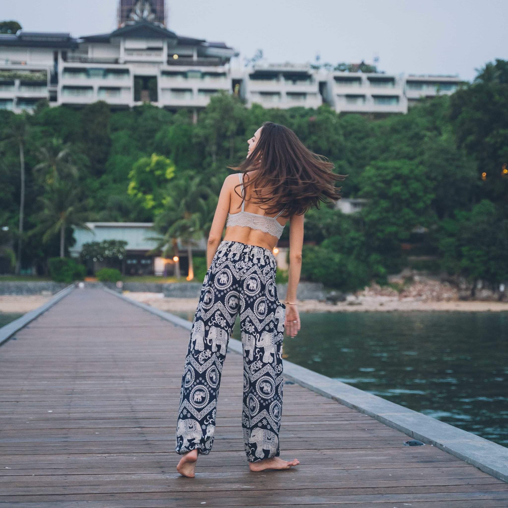 KRABI PANTS - Elastic Waist Elepanta Elastic Waist Pants - Buy Today Elephant Pants Jewelry And Bohemian Clothes Handmade In Thailand Help To Save The Elephants FairTrade And Vegan