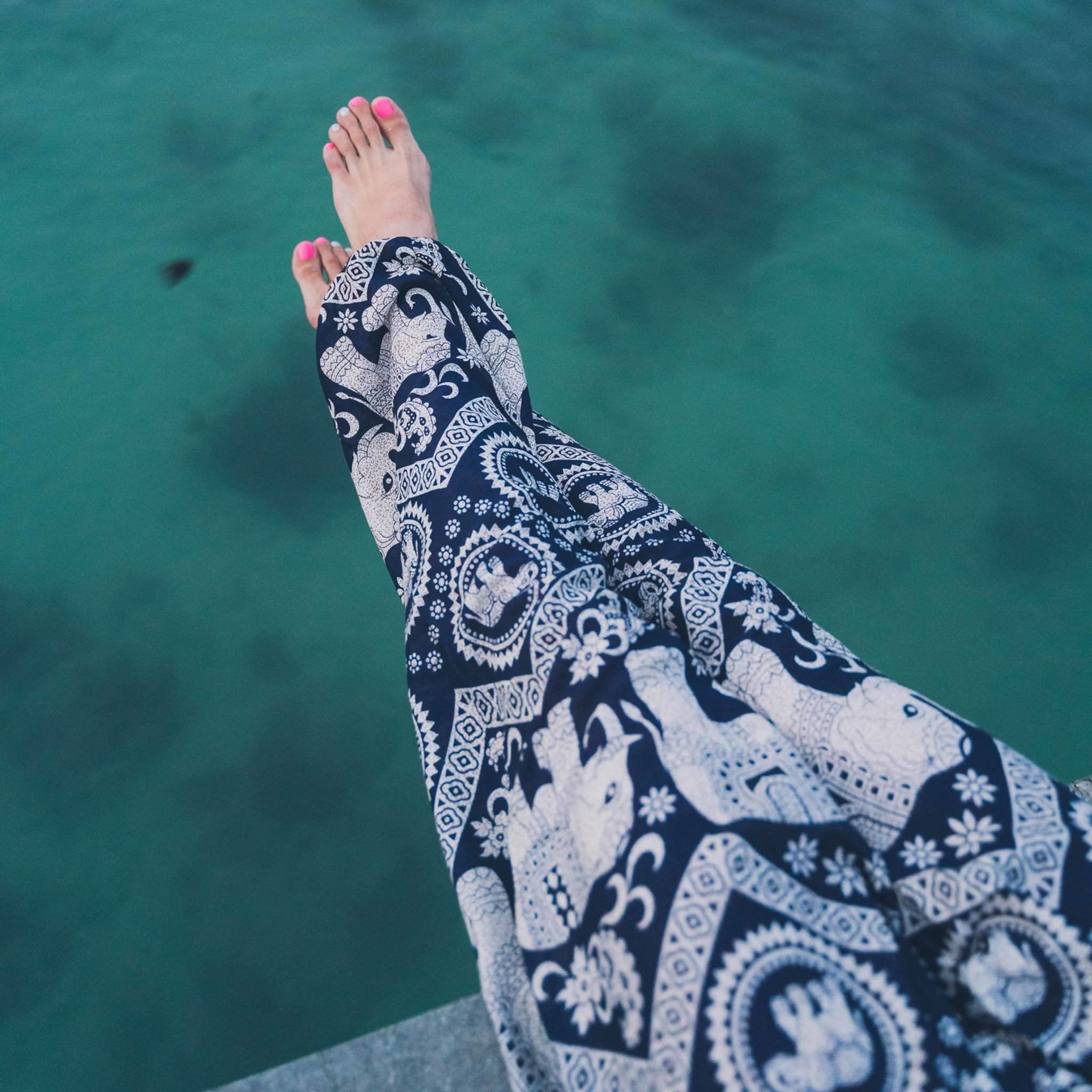 KRABI PANTS - Elastic Waist Elepanta Elastic Waist Pants - Buy Today Elephant Pants Jewelry And Bohemian Clothes Handmade In Thailand Help To Save The Elephants FairTrade And Vegan