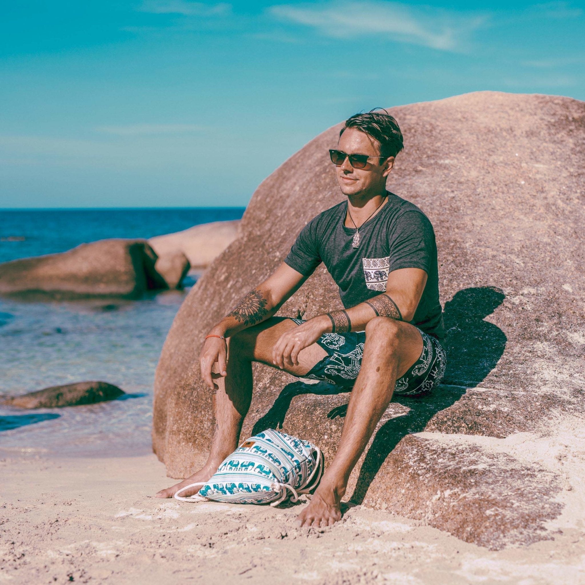 COLOMBO MEN'S SHORTS Elepanta Men's Shorts - Buy Today Elephant Pants Jewelry And Bohemian Clothes Handmade In Thailand Help To Save The Elephants FairTrade And Vegan