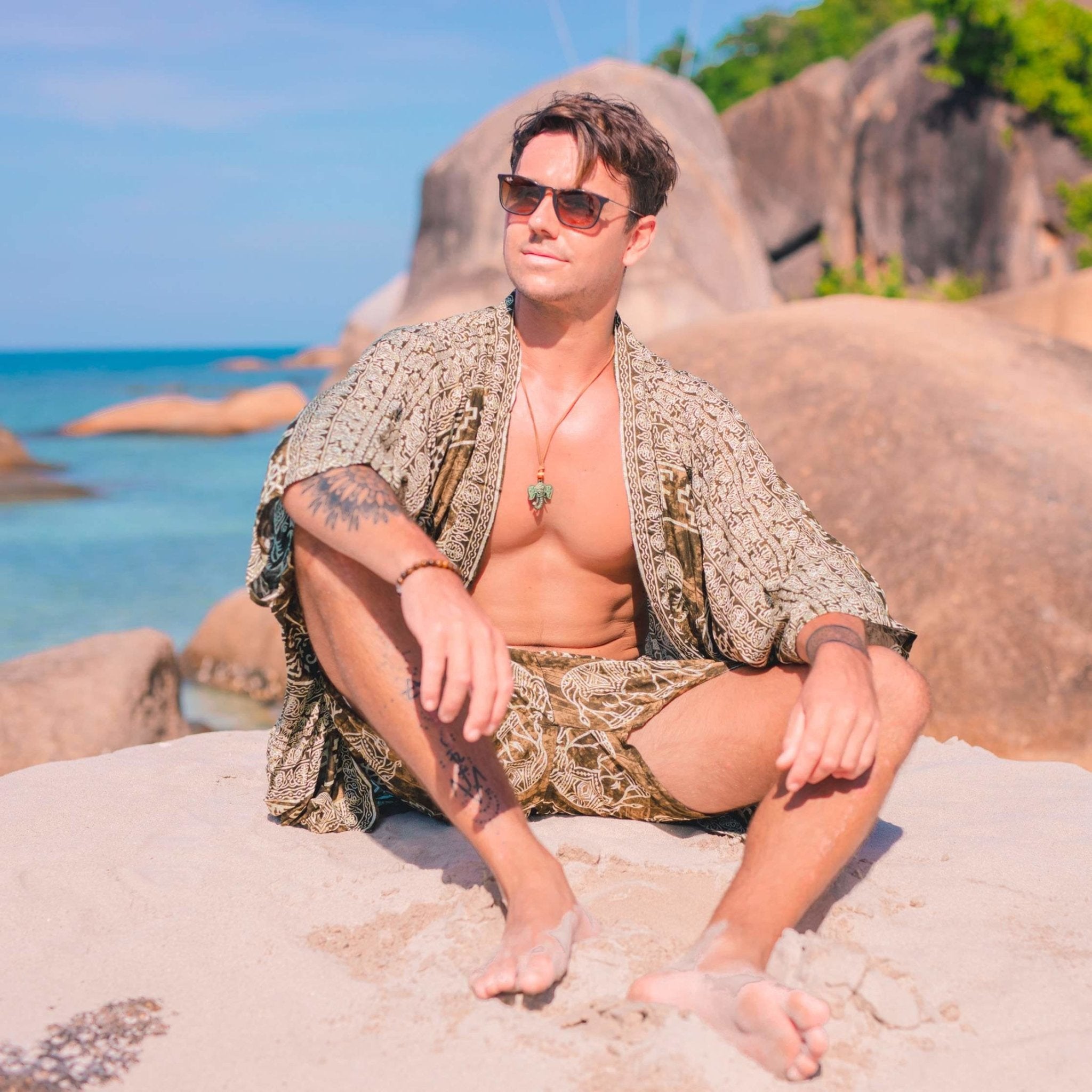 COLOMBO MEN'S SHORTS Elepanta Men's Shorts - Buy Today Elephant Pants Jewelry And Bohemian Clothes Handmade In Thailand Help To Save The Elephants FairTrade And Vegan